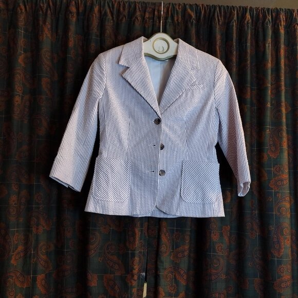 Isaac Mizrahi women's striped Blazer size 6p - Picture 2 of 7